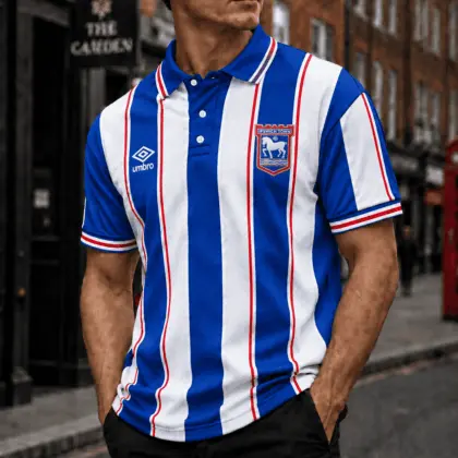 Ipswich Town | Premium EPL Vertical Stripe Polo TD