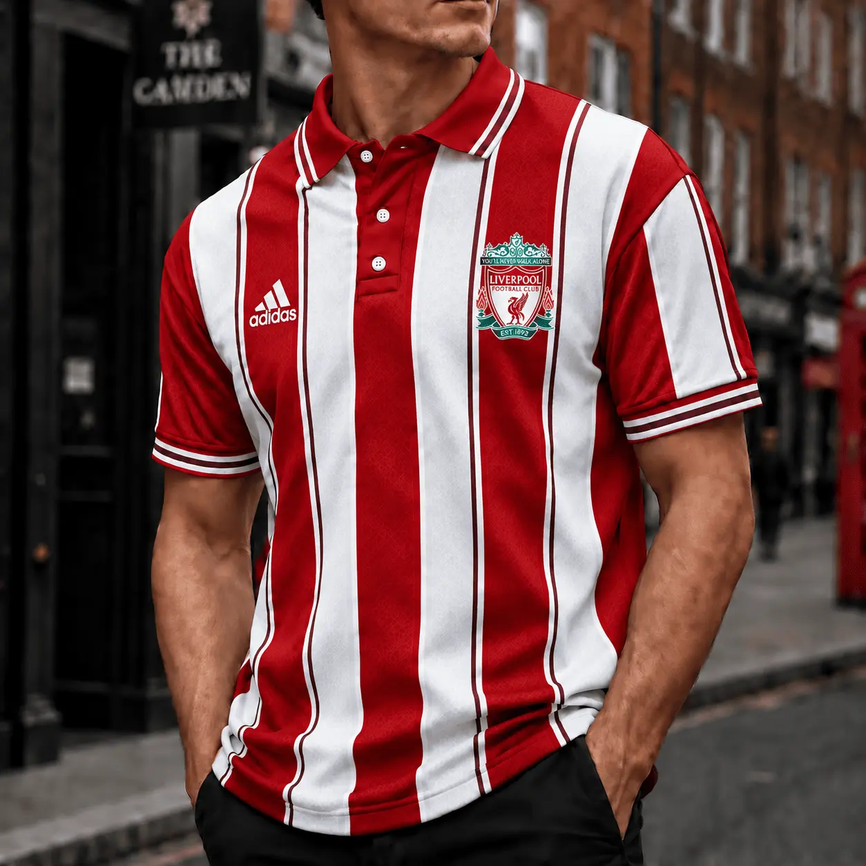 Liverpool | Premium EPL Vertical Stripe Polo TD