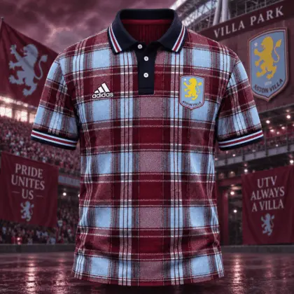 Aston Villa | Premium EPL Heritage Plaid Team Polo TD