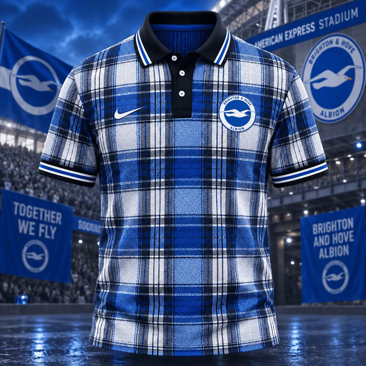 Brighton & Hove Albion | Premium EPL Heritage Plaid Team Polo TD