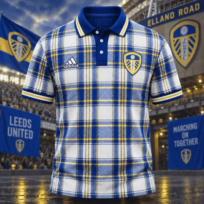Leeds United | Premium EPL Heritage Plaid Team Polo TD