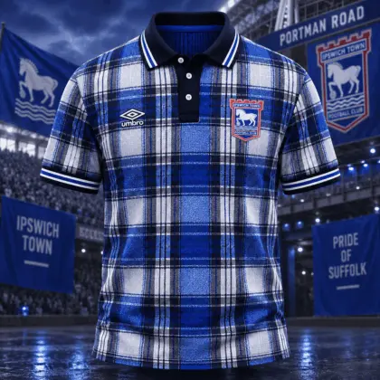 Ipswich Town | Premium EPL Heritage Plaid Team Polo TD