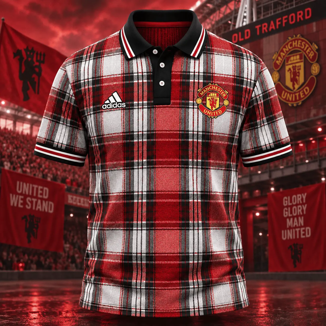 Manchester United | Premium EPL Heritage Plaid Team Polo TD