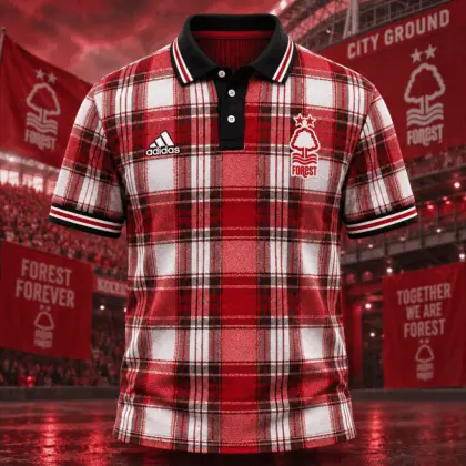 Nottingham Forest | Premium EPL Heritage Plaid Team Polo TD