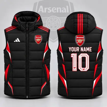 Arsenal | Premium EPL Personalized Club Hooded Puffer Vest NDN