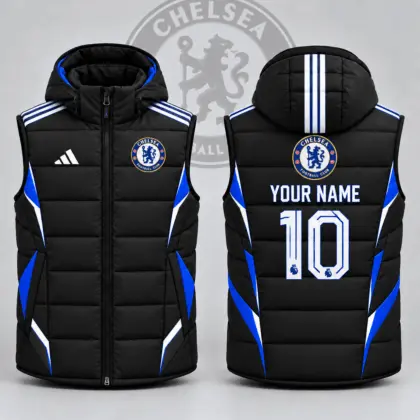 Chelsea | Premium EPL Personalized Club Hooded Puffer Vest NDN