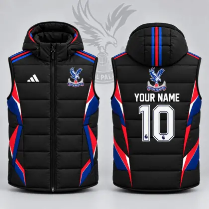 Crystal Palace | Premium EPL Personalized Club Hooded Puffer Vest NDN
