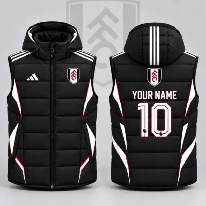 Fulham | Premium EPL Personalized Club Hooded Puffer Vest NDN