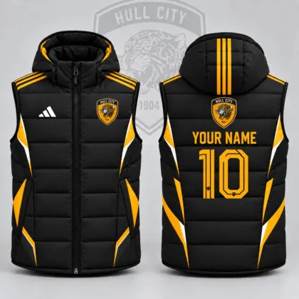 Hull City | Premium EPL Personalized Club Hooded Puffer Vest NDN