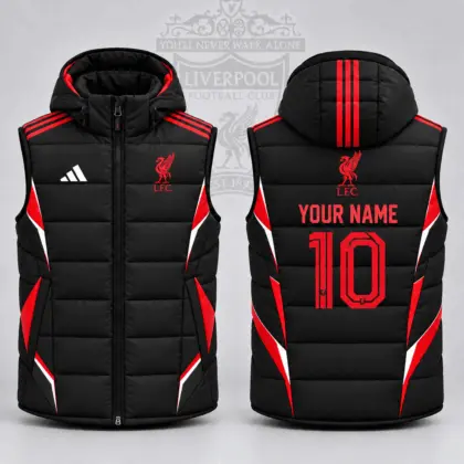 Liverpool | Premium EPL Personalized Club Hooded Puffer Vest NDN