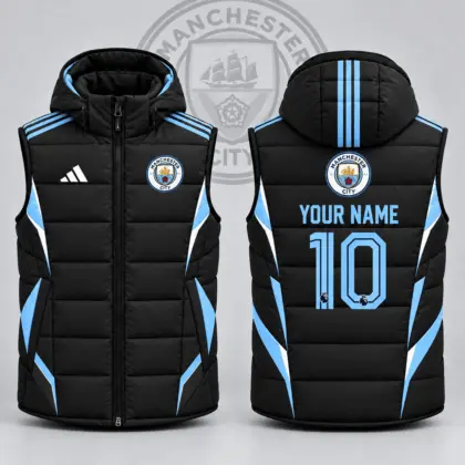 Manchester City | Premium EPL Personalized Club Hooded Puffer Vest NDN