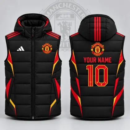 Manchester United | Premium EPL Personalized Club Hooded Puffer Vest NDN