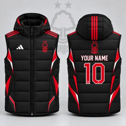 Nottingham Forest | Premium EPL Personalized Club Hooded Puffer Vest NDN