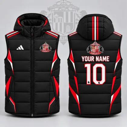 Sunderland | Premium EPL Personalized Club Hooded Puffer Vest NDN